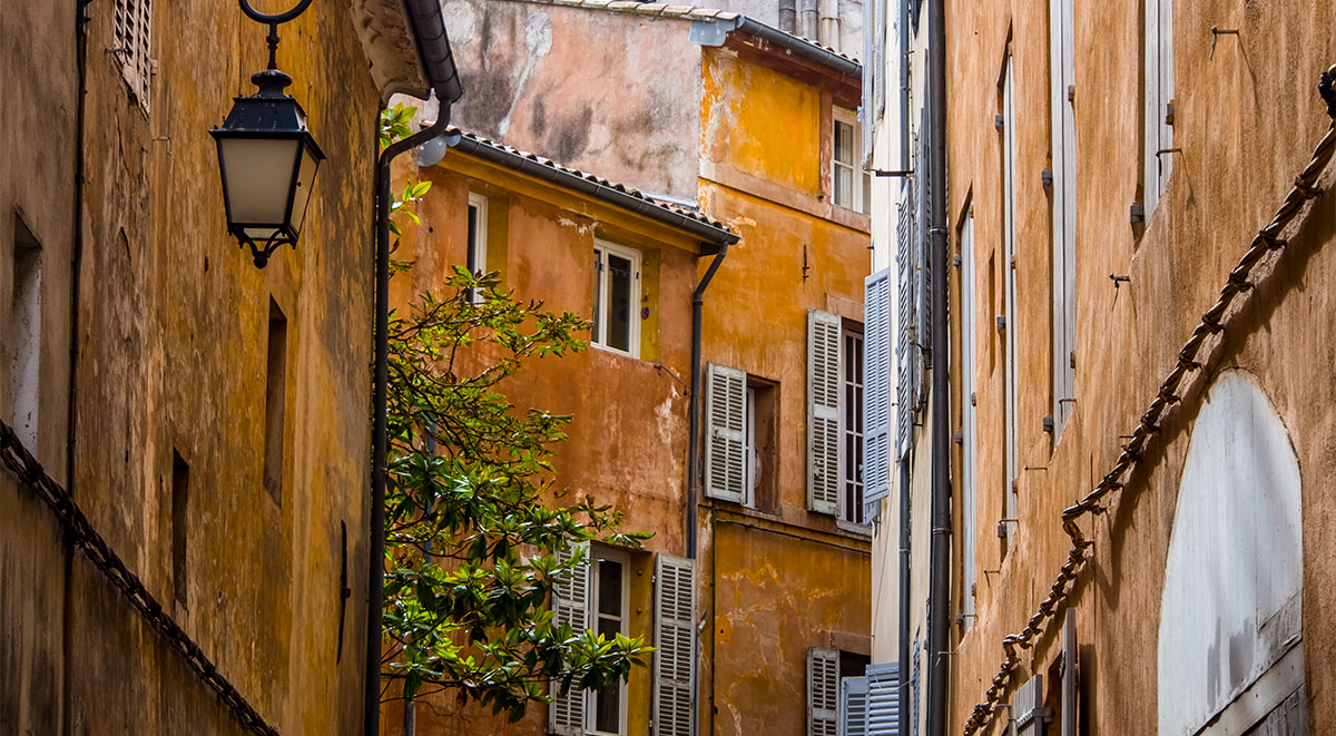 Buildings in an Old Aix alley
