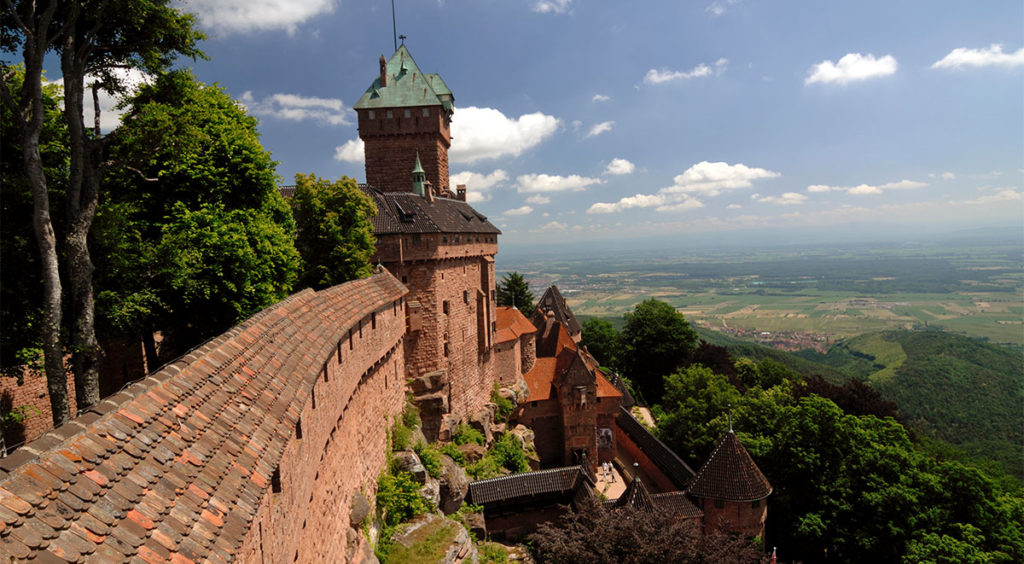 The Haut-Kôenigsbourg Castle overlooks the Alsace plain
