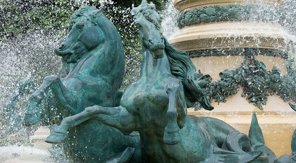 Detail of ‘Four Corners of the World’ Fountain of the Observatory