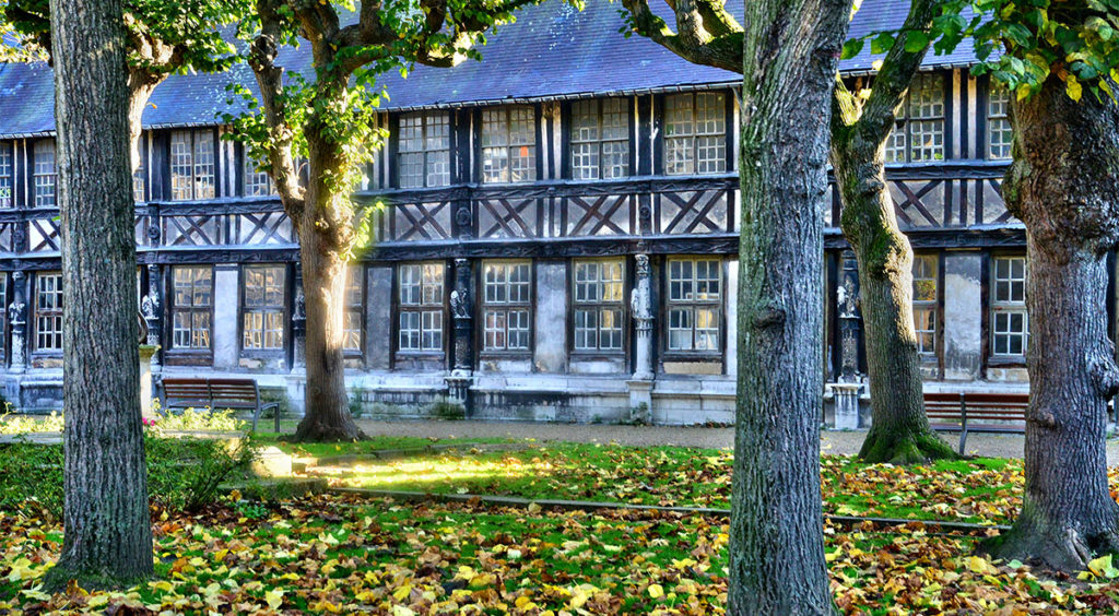 The Aître St. Maclou charnel house in Old Rouen
