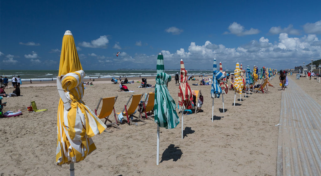 The beach at Trouville today, a frequent subject of Monet