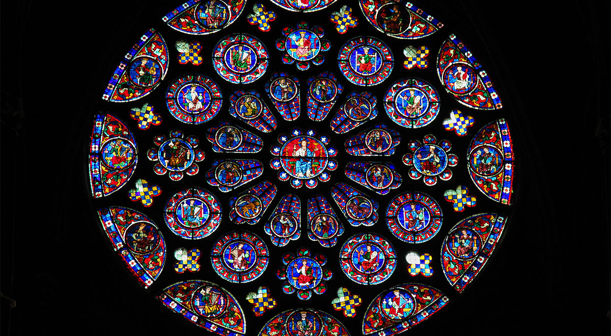 Chartres 12th C south transept rose window