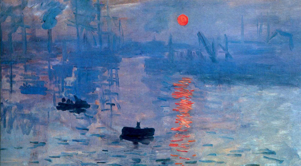 Monet's painting "Impression, sunrise," which gave birth to the term Impressionism