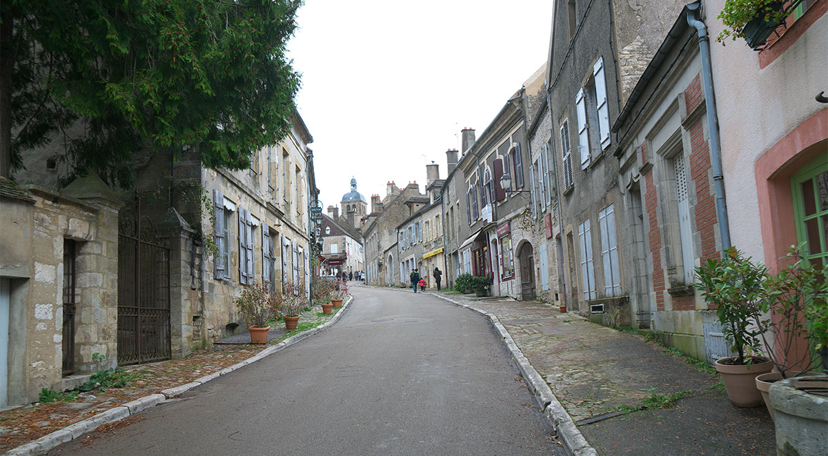 The main street of Vézelay leads to the basilica