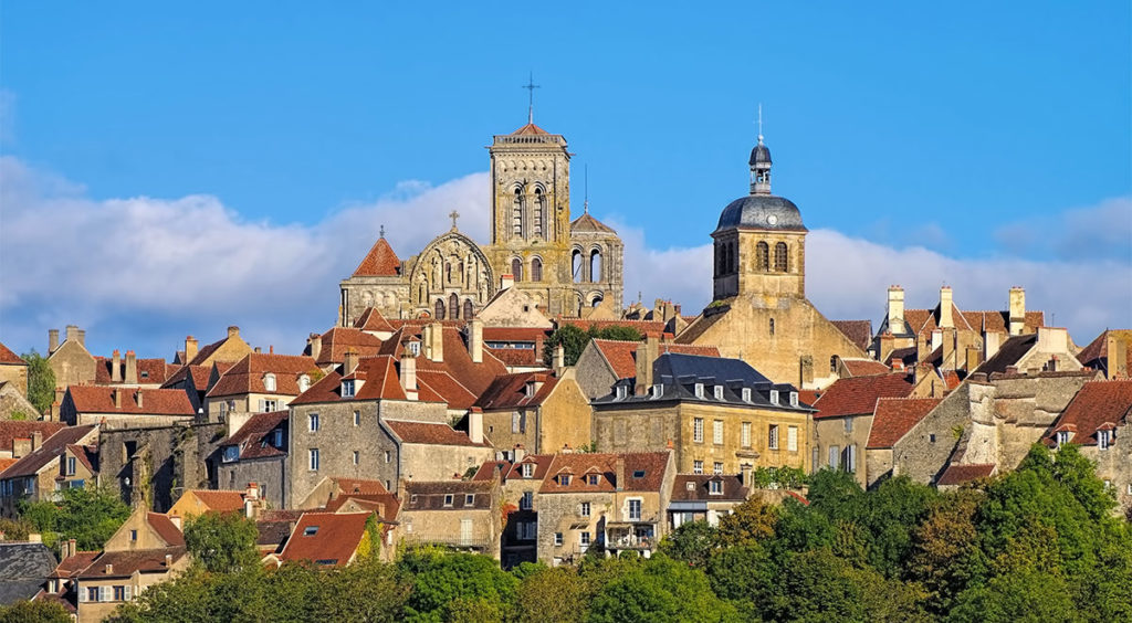 Vézelay Basilica rising above the village of Vézelay