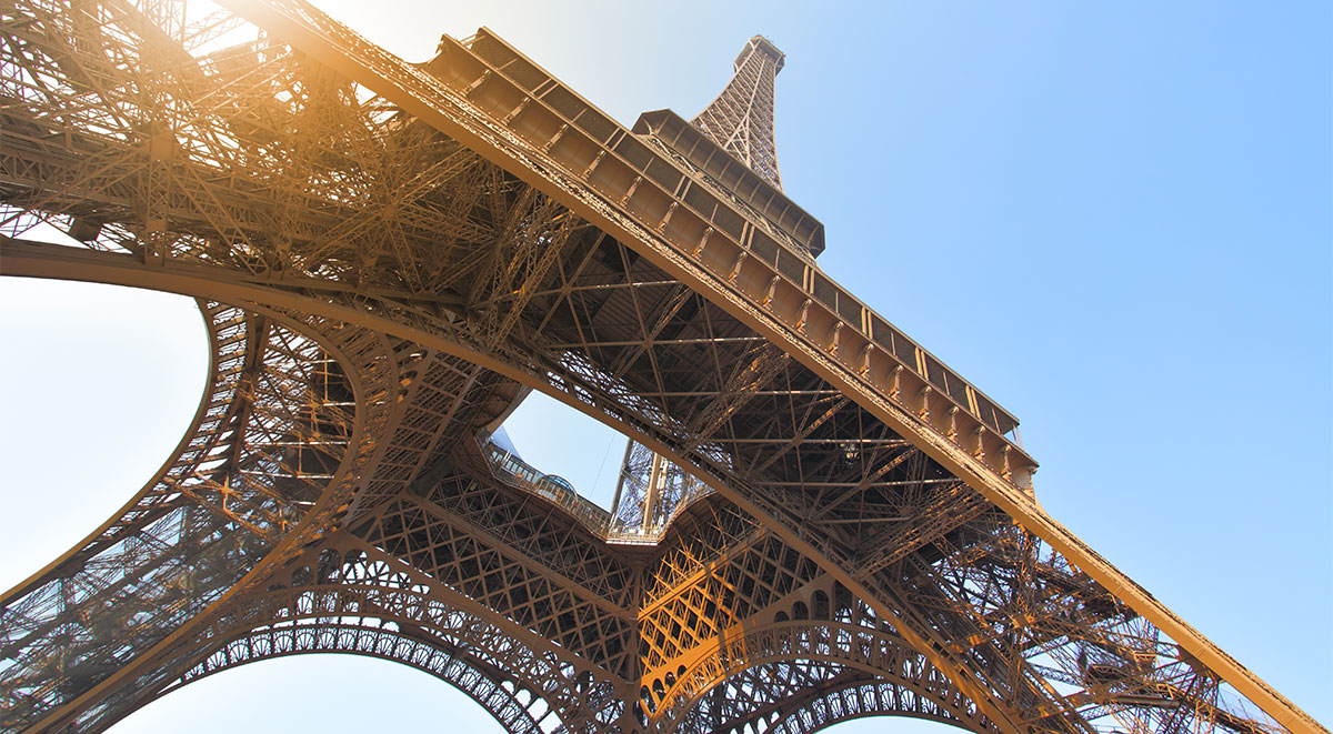 Angle shot of Eiffel Tower