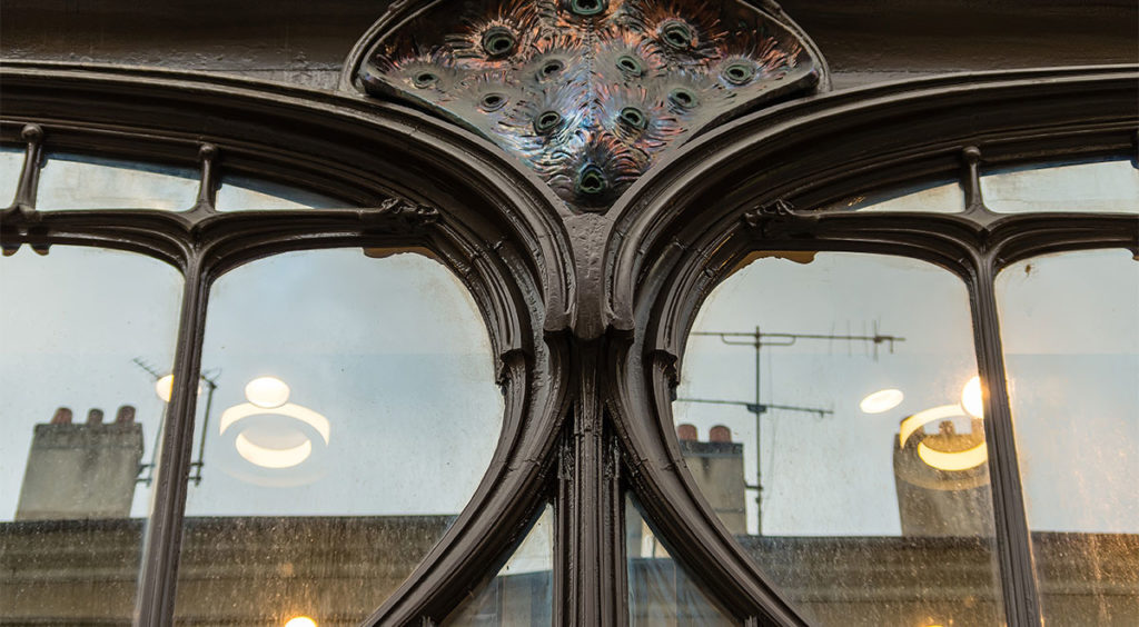 Art Nouveau building detail in Nancy