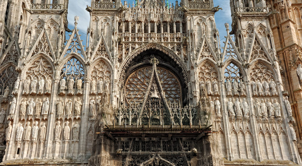 The west portal of Notre Dame de Rouen Cathedral, painted by Monet nearly 30 times