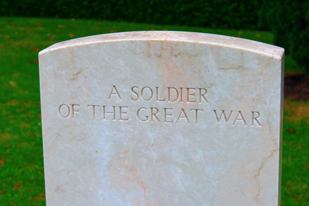 A soldier of the great war Bedford house cemetery.